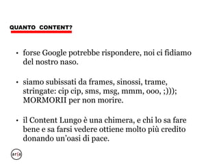 IL CONTENT LUNGO
LETTURA:
Graham Greene: prefazione a “ Il terzo uomo”
 