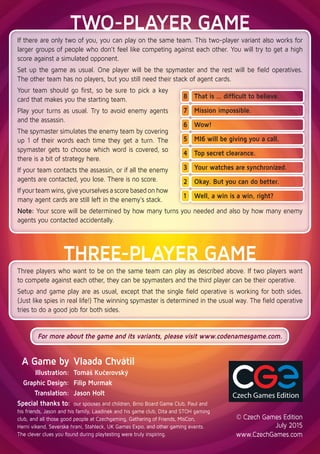 How to play Codenames, Official Rules