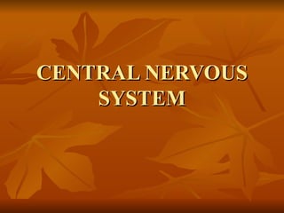 CENTRAL NERVOUS
    SYSTEM
 