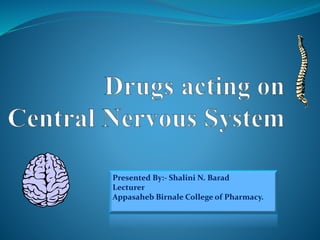 Presented By:- Shalini N. Barad
Lecturer
Appasaheb Birnale College of Pharmacy.
 