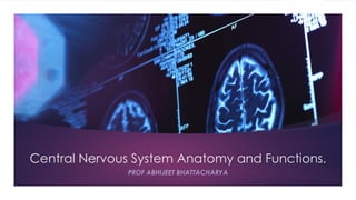 Central Nervous System Anatomy and Functions.
PROF ABHIJEET BHATTACHARYA
 