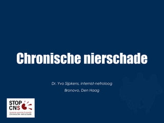 Chronische nierschade Dr. Yvo Sijpkens, internist-nefroloog Bronovo, Den Haag 