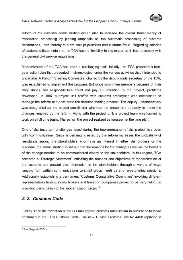 Thesis for customs administration