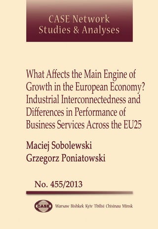 What Affects the Main Engine of 
Growth in the European Economy? 
Industrial Interconnectedness and 
Differences in Performance of 
Business Services Across the EU25 
 