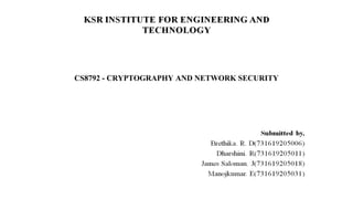 CS8792 - CRYPTOGRAPHY AND NETWORK SECURITY
 