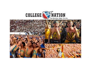 1
Connecting College SportsTM
Fan Devotion. Daily. For Life.
 