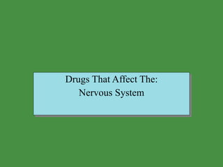 Drugs That Affect The: Nervous System 