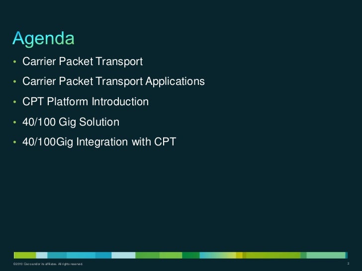 Cisco Carrier Packet Transport System Foundation For Next