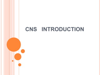 CNS INTRODUCTION
 