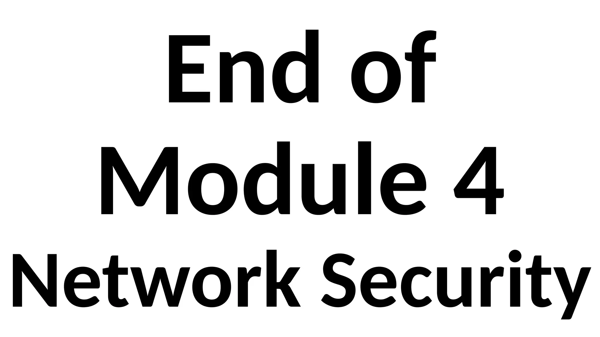 End of
Module 4
Network Security
 