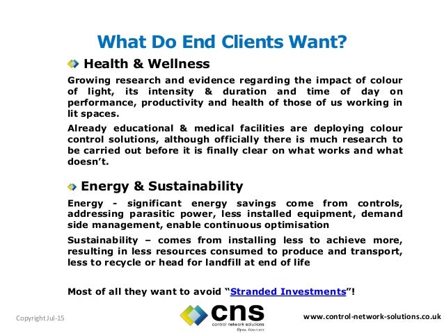 Smart lighting controls - what do end clients really want?