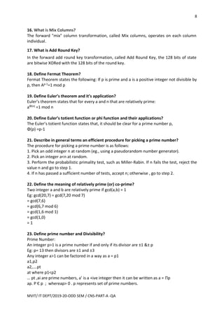 Cryptography and network security part a question and answers | PDF