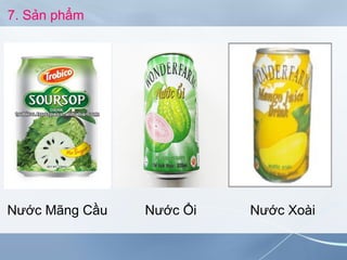 7. Sản phẩm
Nước Mãng Cầu Nước Ổi Nước Xoài
 