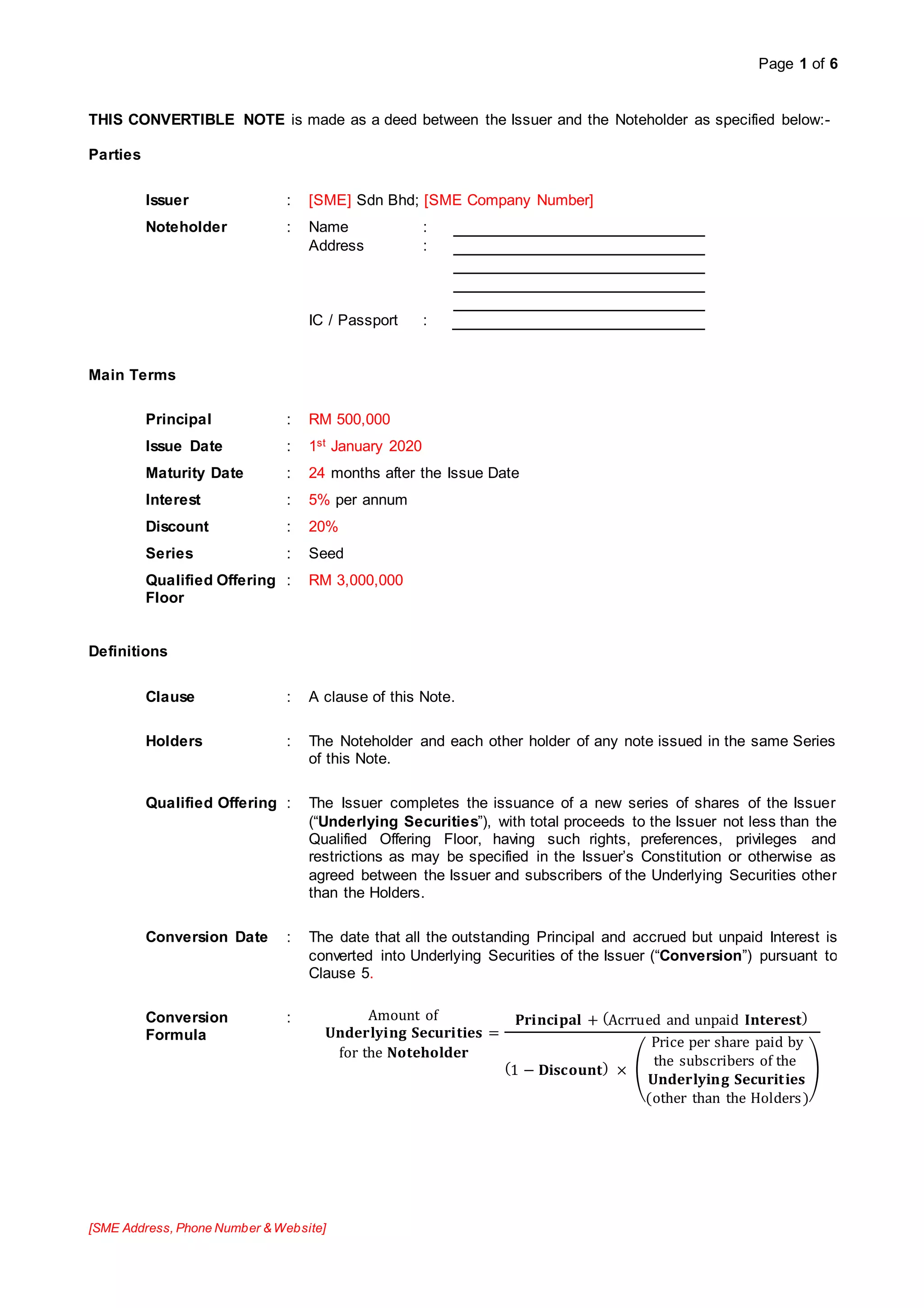 Malaysian CN Template | DOCX