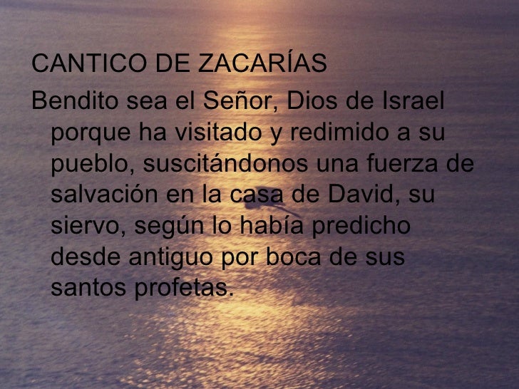 Cantico De Zacarias cantico de zacarias