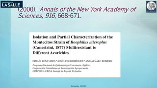 (2000). Annals of the New York Academy of
Sciences, 916, 668-671.
(Benavides, 2015©)
 