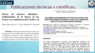 (Benavides, 2015©)
Publicaciones técnicas y científicas..
 