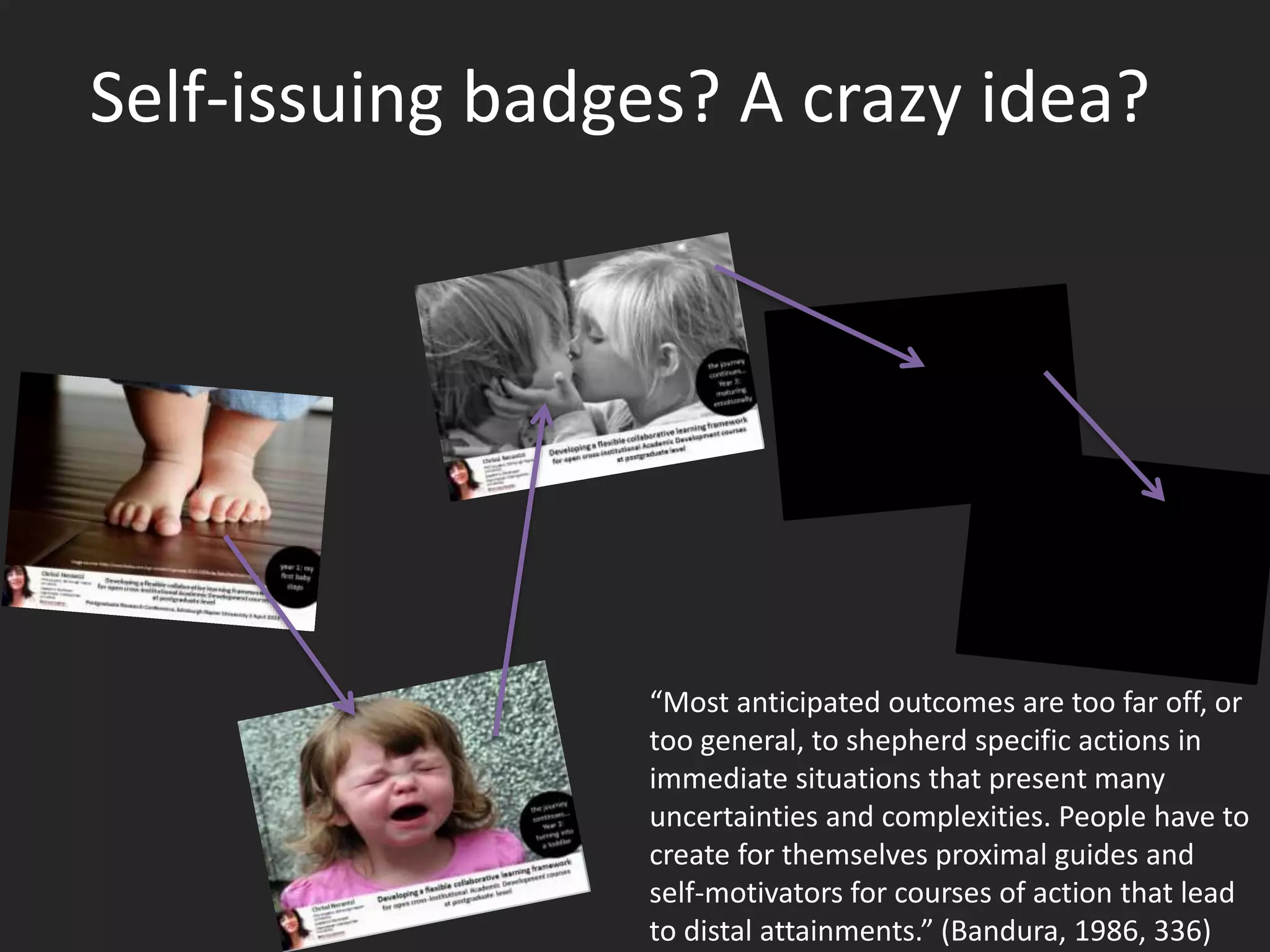 CPD badges projects…
• Manchester Metropolitan University
• University of Sussex
• York Saint John University
• …
• SEDA is running a badges pilot at the moment
• Would the HEA consider badges for (Chartered)
Fellowship?
• Jisc RSC Scotland Open Badges
• PhDs?
 