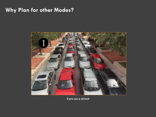 Cars on a street
Why Plan for other Modes?
 