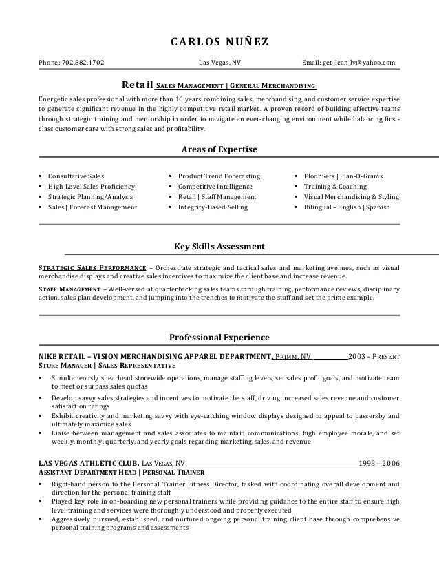 Cnunez Retail Management Resume Cnunez Retail Management Resume