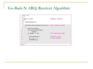 Go-Back-N ARQ: Receiver Algorithm
 