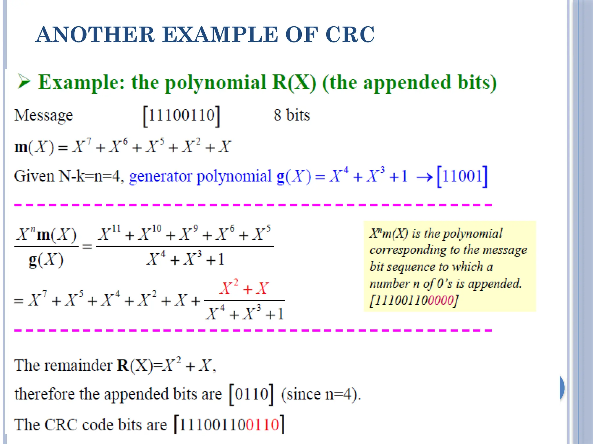 39
ANOTHER EXAMPLE OF CRC
 