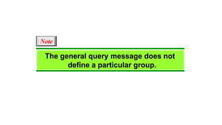 The general query message does not
define a particular group.
Note
 