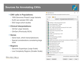 Comprehensive Clinical Workflows for Copy Number Variants in VarSeq | PDF