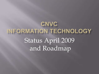 Status April 2009
  and Roadmap
 