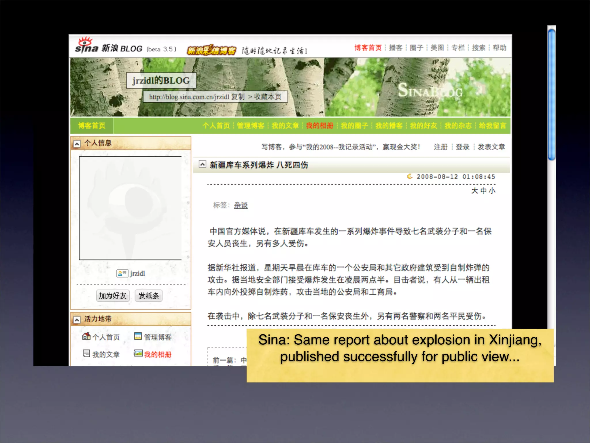 Censorship by Chinese Blog-hosting Companies
