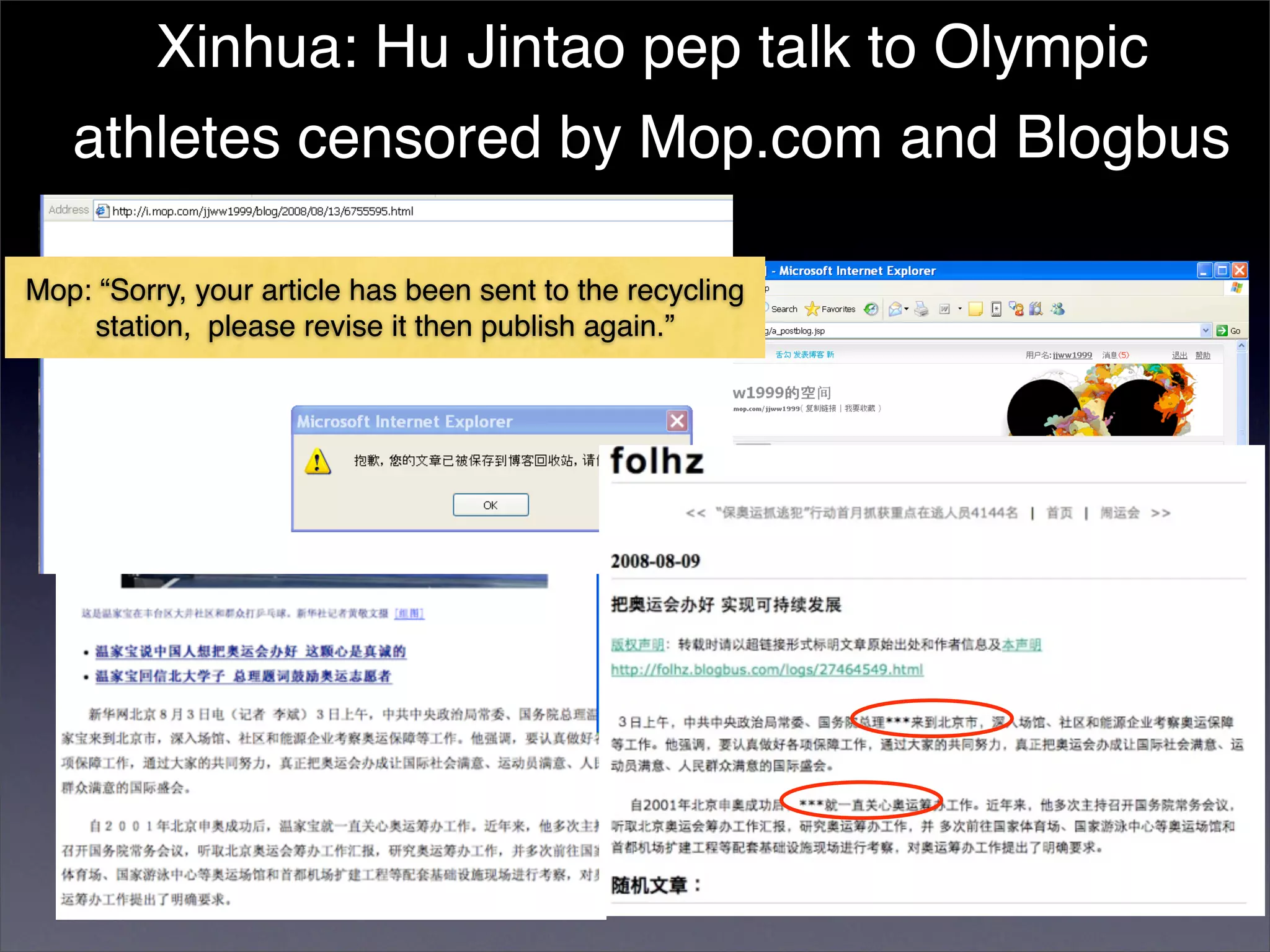 Censorship by Chinese Blog-hosting Companies