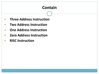 Types of Instruction Format | PPTX