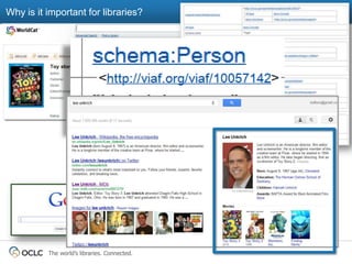 Why is it important for libraries?




          The world’s libraries. Connected.
 