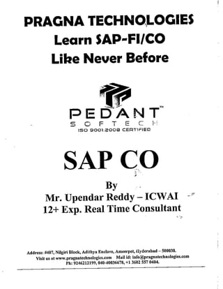SAP CO  by upendar reddy,icwai