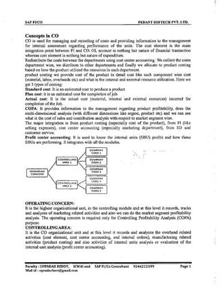 SAP CO  by upendar reddy,icwai