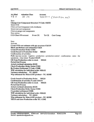 SAP CO  by upendar reddy,icwai