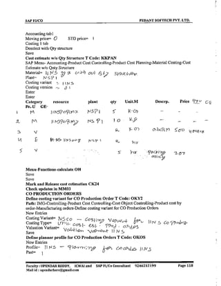 SAP CO  by upendar reddy,icwai