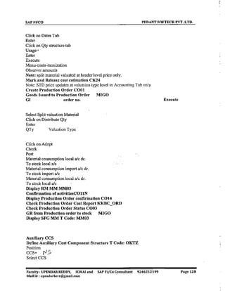 SAP CO  by upendar reddy,icwai