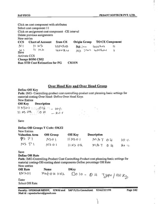 SAP CO  by upendar reddy,icwai