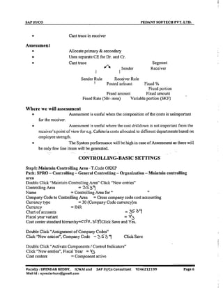 SAP CO  by upendar reddy,icwai