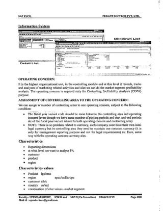 SAP CO  by upendar reddy,icwai