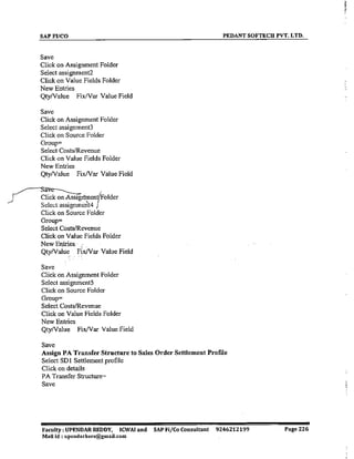 SAP CO  by upendar reddy,icwai