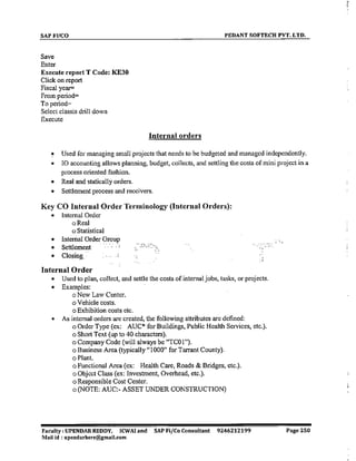 SAP CO  by upendar reddy,icwai