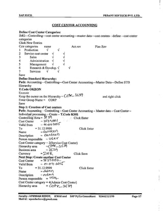 SAP CO  by upendar reddy,icwai