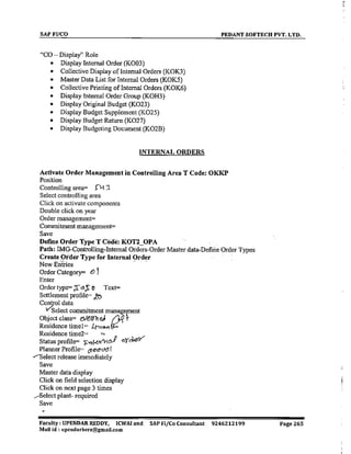 SAP CO  by upendar reddy,icwai