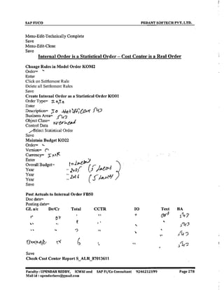 SAP CO  by upendar reddy,icwai