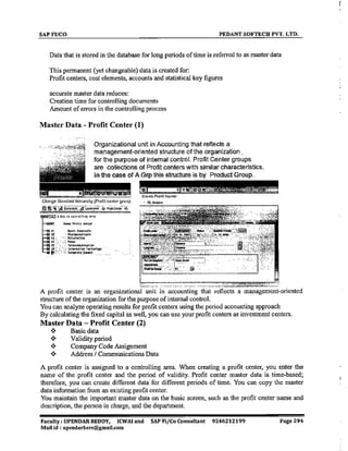 SAP CO  by upendar reddy,icwai