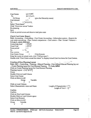 SAP CO  by upendar reddy,icwai