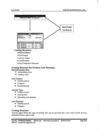 SAP CO  by upendar reddy,icwai