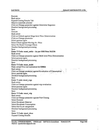 SAP CO  by upendar reddy,icwai
